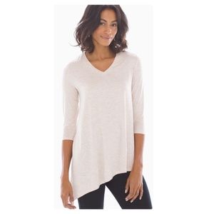 Soma Beige 3/4 Sleeve Asymmetrical Tunic Tee